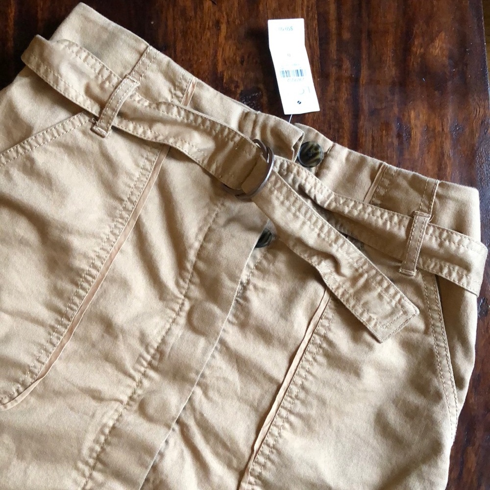 NWT LOFT tan safari buttoned skirt